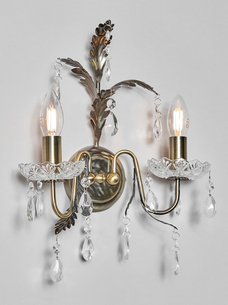 BHS Antique Brass Paisley Wall Light - Image 1 of 4