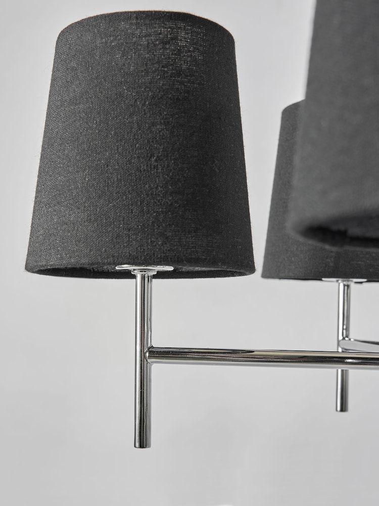BHS Black/Chrome Mira 5 Light Semi Flush Ceiling Light - Image 2 of 4 BHS Black/Chrome Mira 5 Light Semi Flush Ceiling Light - Image 2 of 4