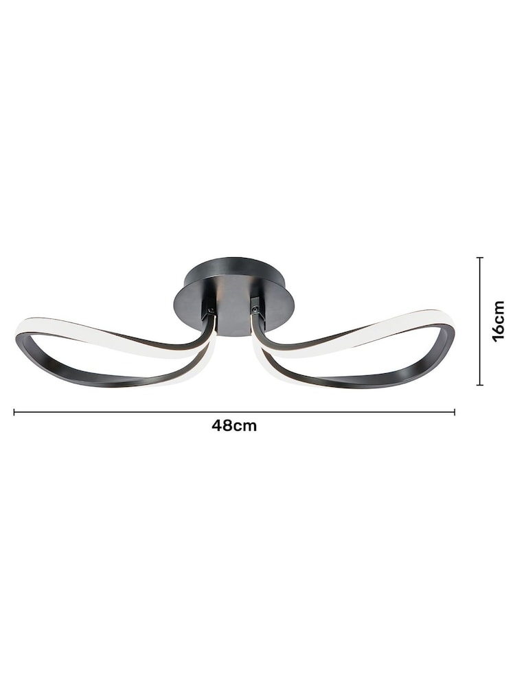 BHS Black Alvar LED 2 Wall Light - Image 4 of 4