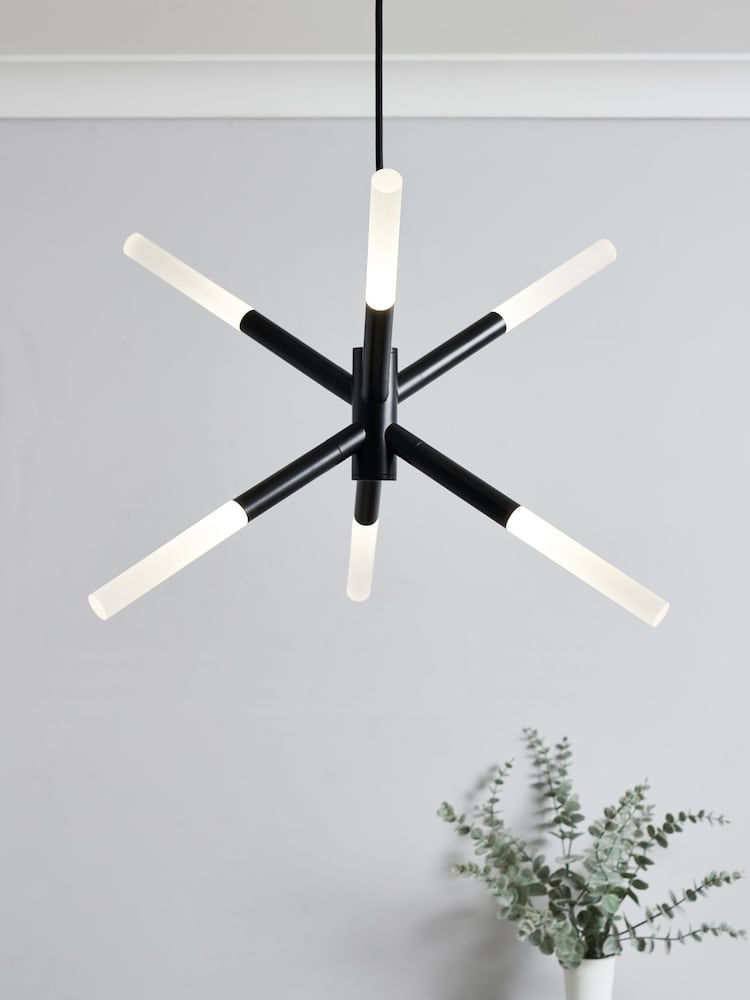 BHS Black Maeve LED 6 Ceiling Light - Image 1 of 4