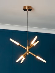 BHS Satin Brass Maeve LED 6 Ceiling Light - Image 1 of 5