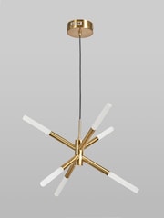 BHS Satin Brass Maeve LED 6 Ceiling Light - Image 2 of 5