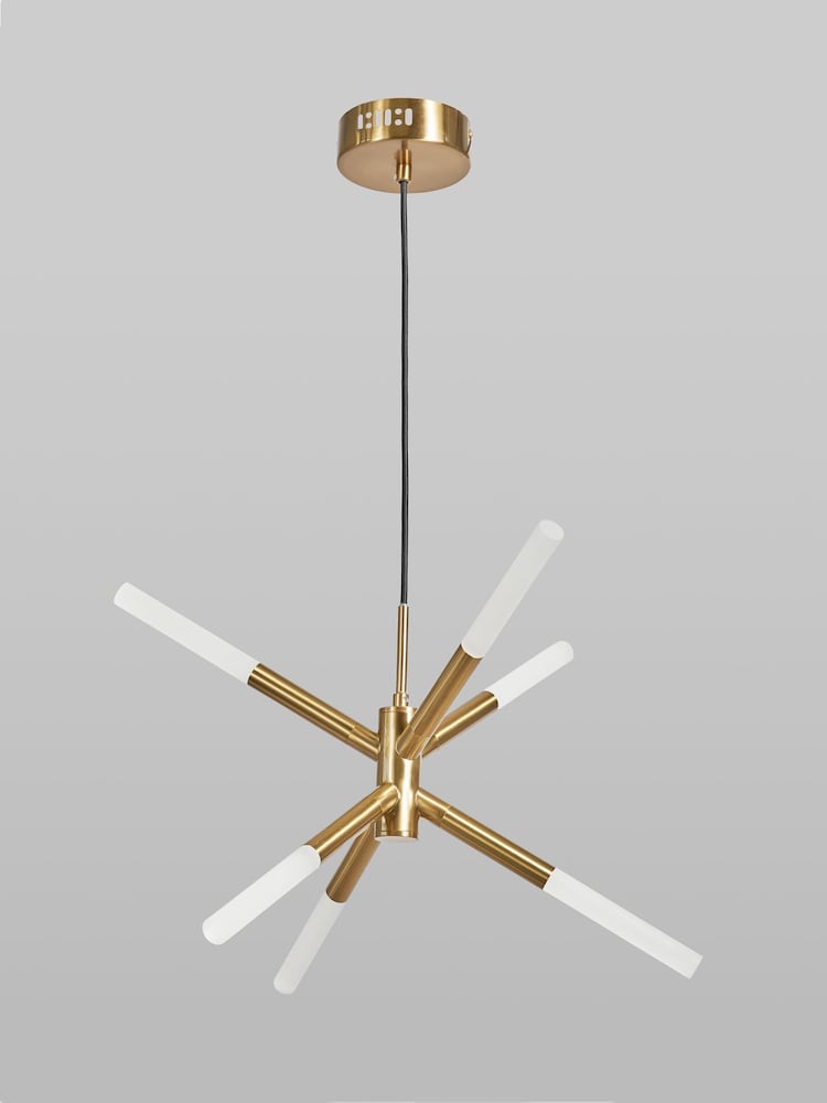 BHS Satin Brass Maeve LED 6 Ceiling Light - Image 2 of 5