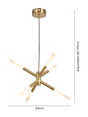 BHS Satin Brass Maeve LED 6 Ceiling Light - Image 5 of 5