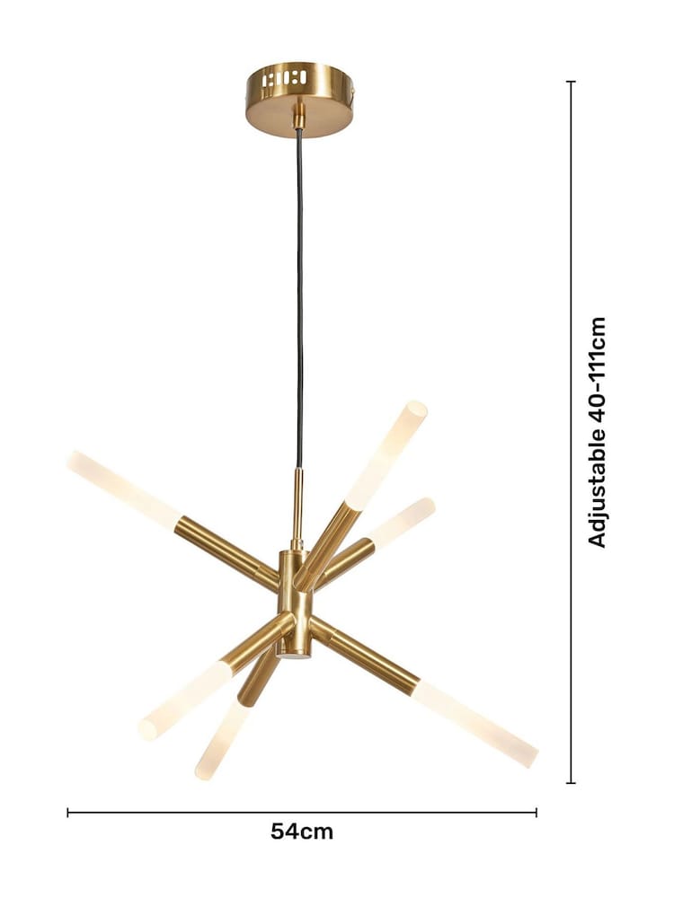 BHS Satin Brass Maeve LED 6 Ceiling Light - Image 5 of 5