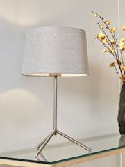 BHS Satin Nickel Stassy Tripod Feet Table Lamp - Image 1 of 5