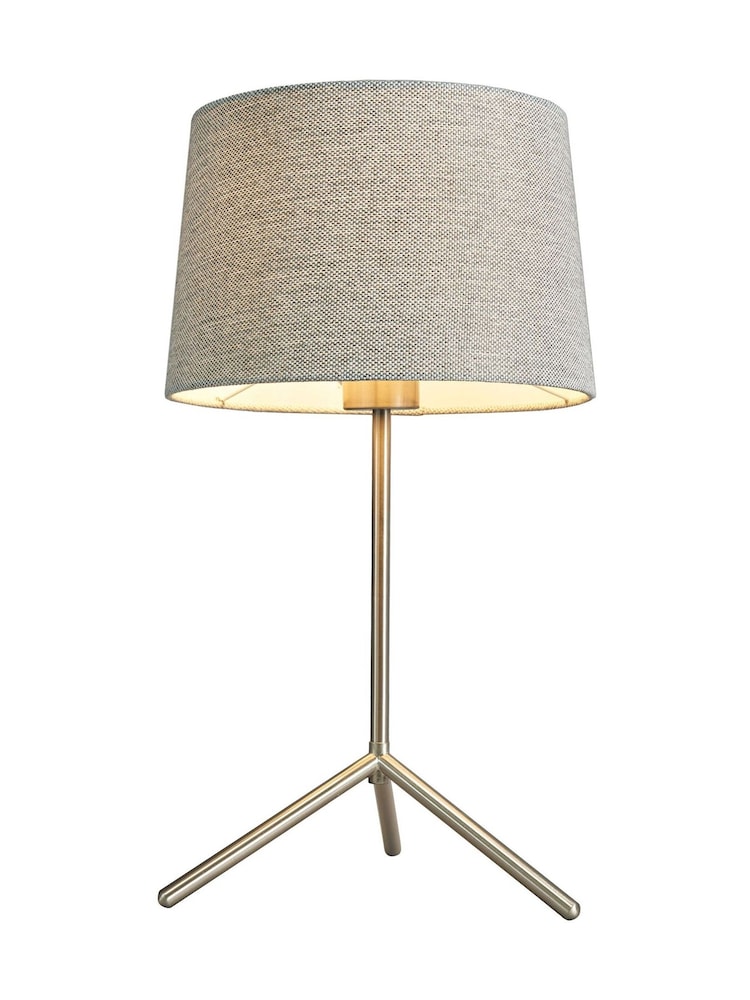 BHS Satin Nickel Stassy Tripod Feet Table Lamp - Image 2 of 5