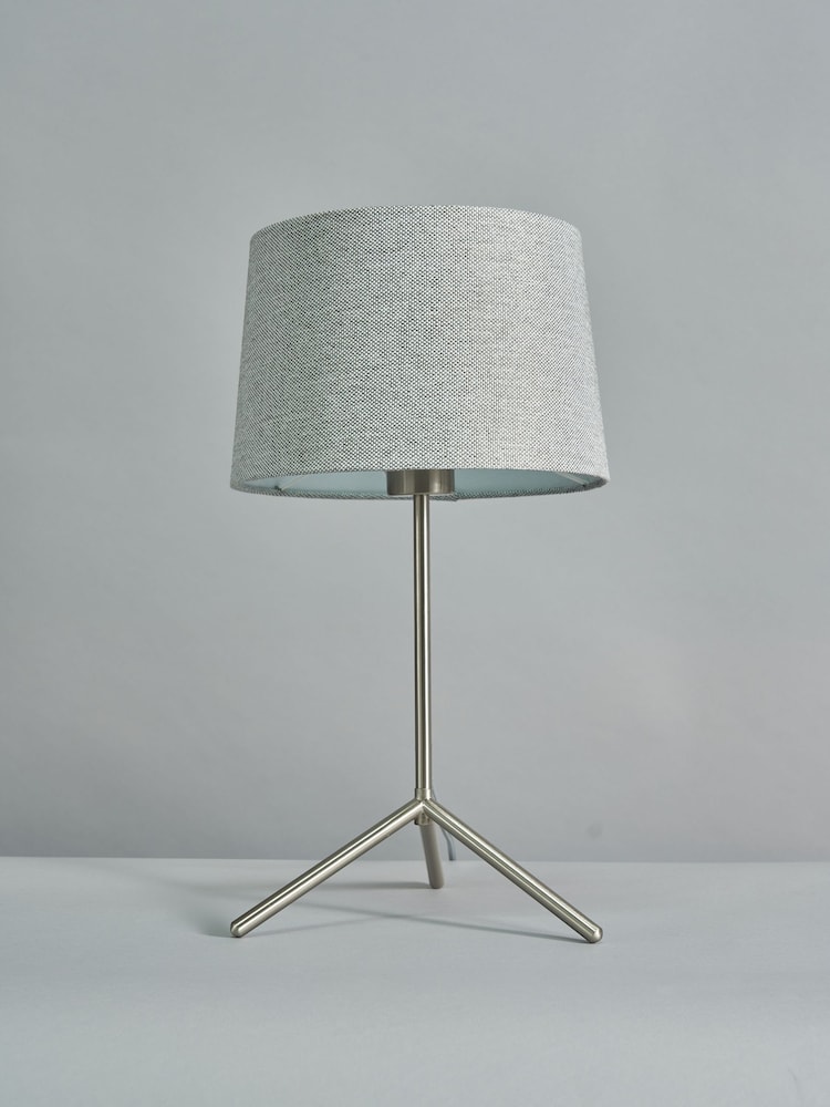 BHS Satin Nickel Stassy Tripod Feet Table Lamp - Image 5 of 5