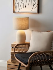 BHS Cream Ceramic Beehive Table Lamp - Image 1 of 6