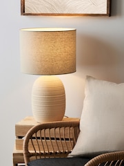 BHS Cream Ceramic Beehive Table Lamp - Image 2 of 6