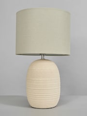 BHS Cream Ceramic Beehive Table Lamp - Image 3 of 6