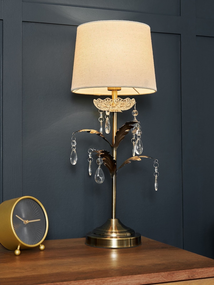 BHS Antique Brass Paisley Table Lamp - Image 1 of 5