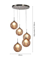 BHS Brass Peatrice 5 Light Cluster Pendant Ceiling Light - Image 4 of 5