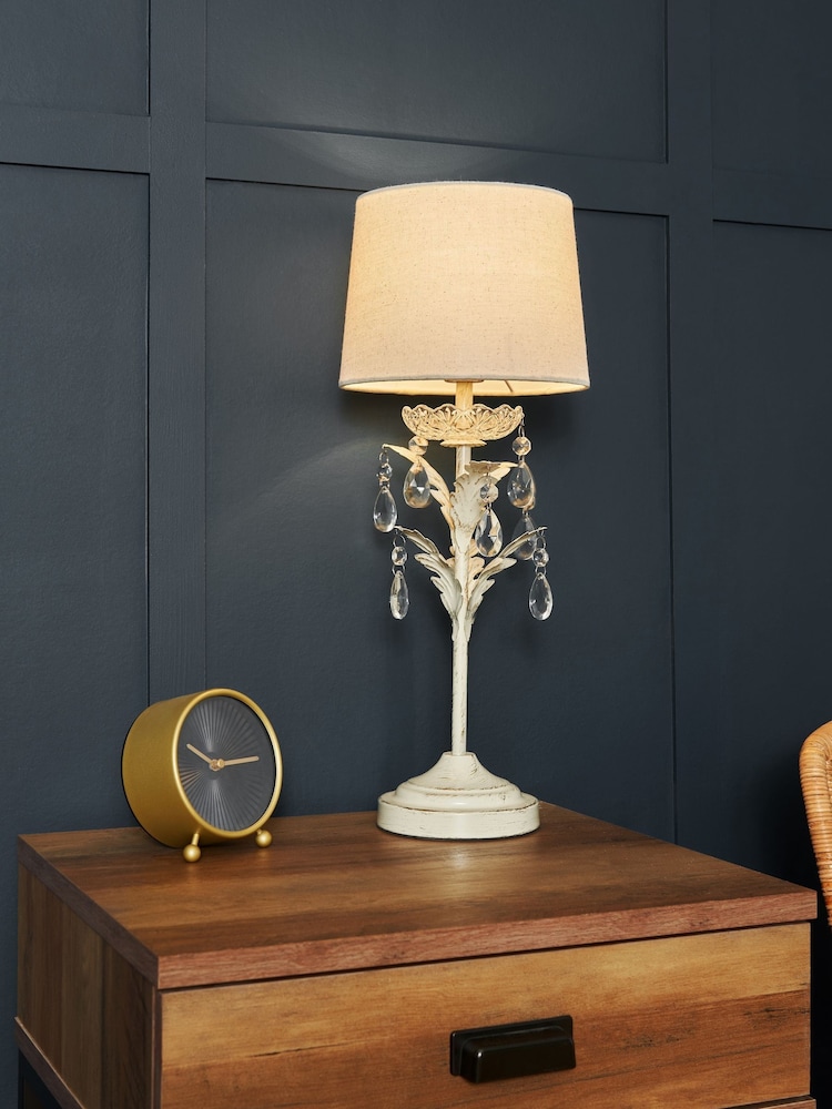 BHS Gold/Cream Paisley Table Lamp - Image 1 of 5