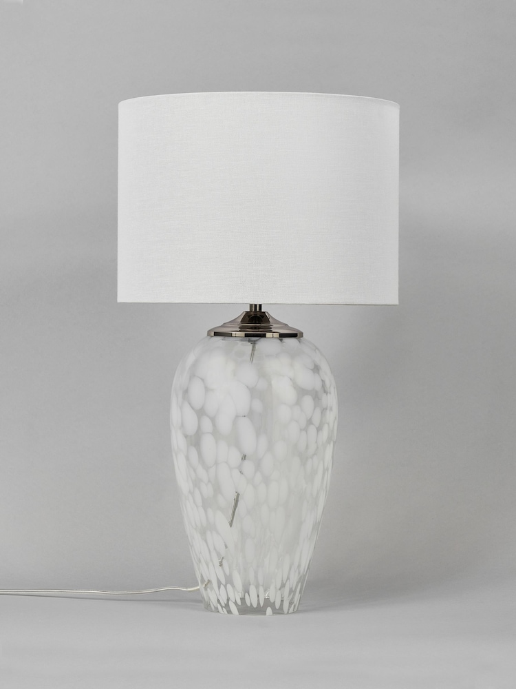 BHS Nickel Agnes Flakestone Table Lamp - Image 2 of 5