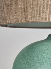 BHS Green Reactive Glaze Ceramic Table Lamp - Image 3 of 5