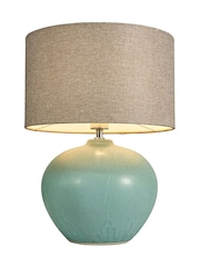 BHS Green Reactive Glaze Ceramic Table Lamp - Image 5 of 5