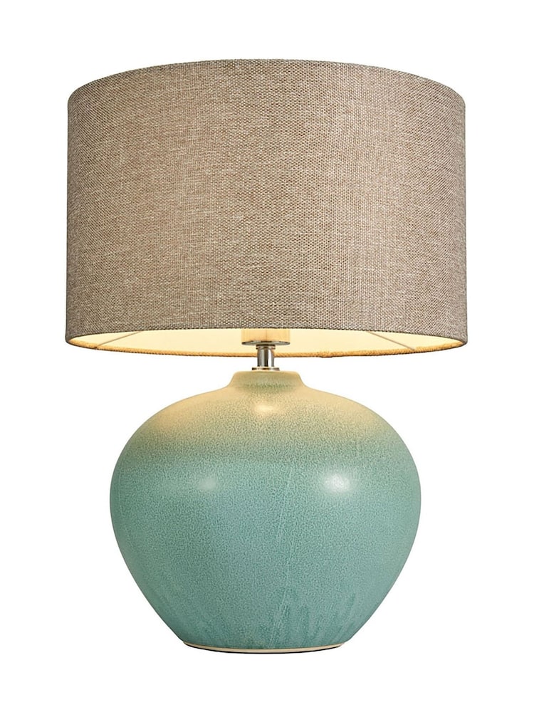 BHS Green Reactive Glaze Ceramic Table Lamp - Image 5 of 5