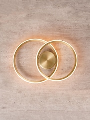 BHS Brass Pei 2 Ring Wall Light - Image 1 of 4