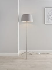 BHS Satin Nickel Stassy Tripod Feet Floor Lamp - Image 1 of 5