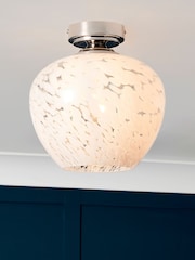 BHS Nickel Agnes Flakestone Semi Flush Ceiling Light - Image 1 of 4