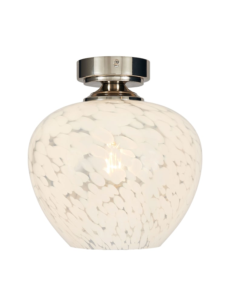 BHS Nickel Agnes Flakestone Semi Flush Ceiling Light - Image 4 of 4