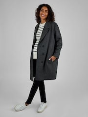 JoJo Maman Bébé Grey Maternity Tailored Coat - Image 1 of 5