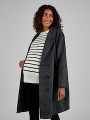 JoJo Maman Bébé Grey Maternity Tailored Coat - Image 3 of 5