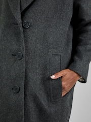 JoJo Maman Bébé Grey Maternity Tailored Coat - Image 4 of 5