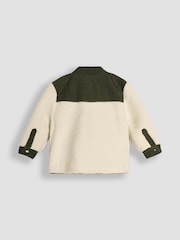 JoJo Maman Bébé Khaki Green Reversible Cord & Teddy Fleece Jacket - Image 7 of 9