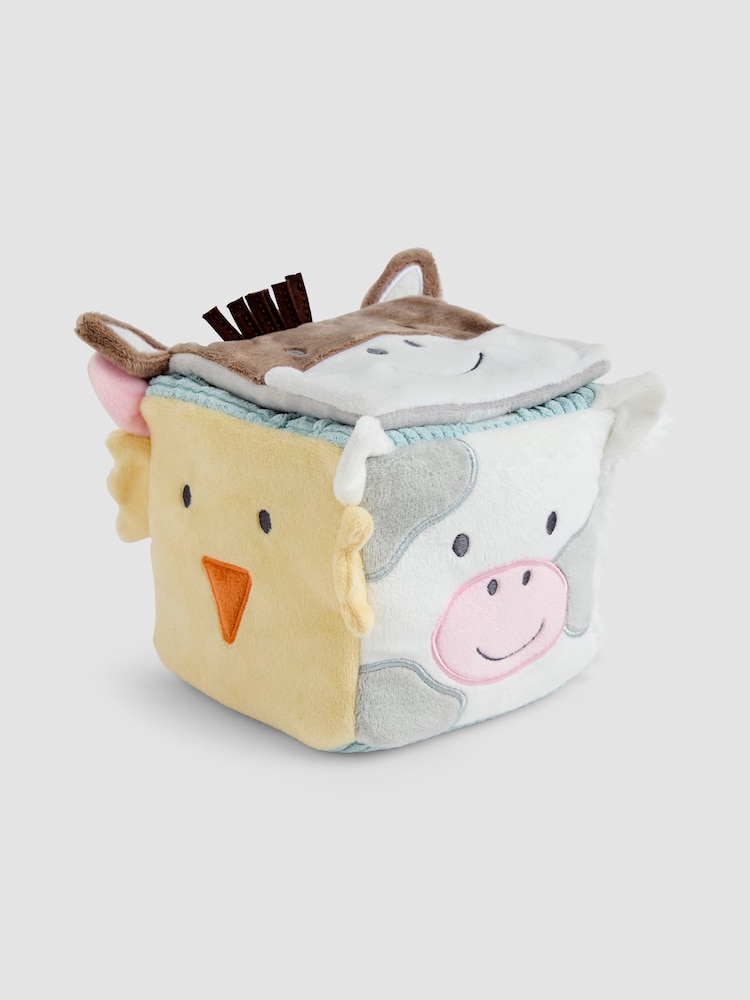 JoJo Maman Bébé Farm Plush Activity Cube - Image 1 of 6