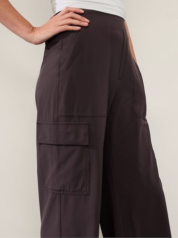 Athleta Brown Brooklyn Heights High Waisted Cargo Trousers - Image 2 of 2 Athleta Brown Brooklyn Heights High Waisted Cargo Trousers - Image 2 of 2