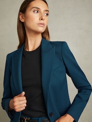 Reiss Teal Jade Wool Blend Single Breasted Suit Blazer - Image 3 of 5