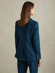 Reiss Teal Jade Wool Blend Single Breasted Suit Blazer - Image 4 of 5