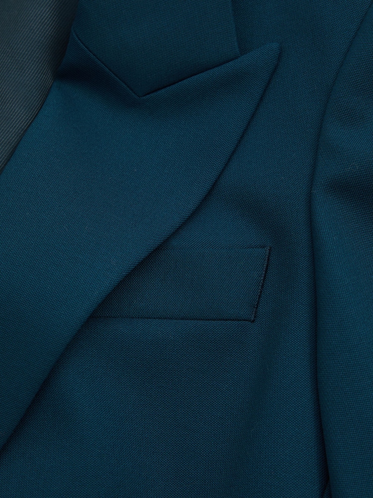 Reiss Teal Jade Wool Blend Single Breasted Suit Blazer - Image 5 of 5
