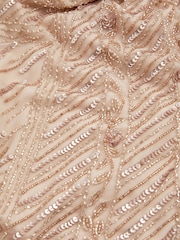 Raishma Nude Embellished Cross Front Maxi Dress - Image 5 of 5