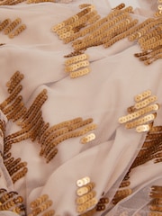 Raishma Nude Embellished Asymmetric Maxi Dress - Image 5 of 5