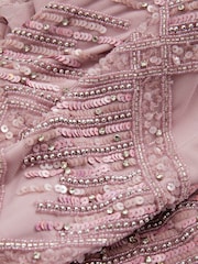 Raishma Pink Embellished Mesh Sheer Sleeve Maxi Dress - Image 5 of 5