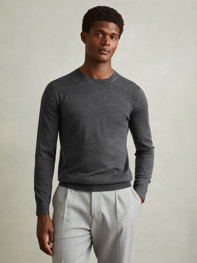 Reiss Derby Grey Marl Merino Mixer 2 Pack Pack of Two Merino Wool Jumpers - Image 2 of 5