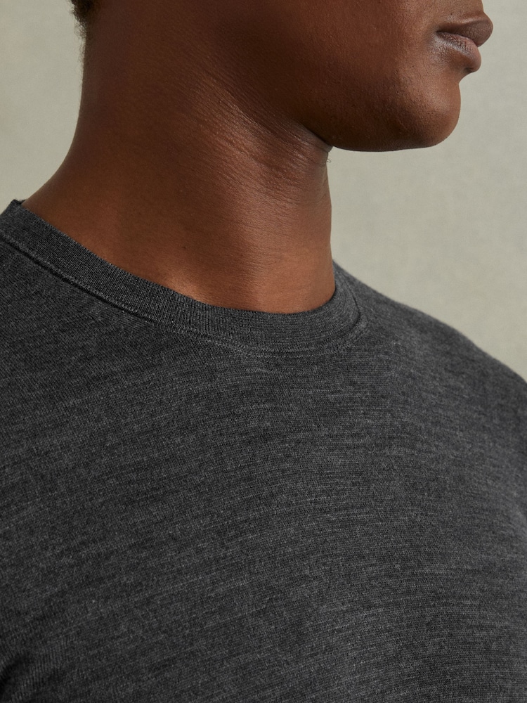 Reiss Derby Grey Marl Merino Mixer 2 Pack Pack of Two Merino Wool Jumpers - Image 4 of 5