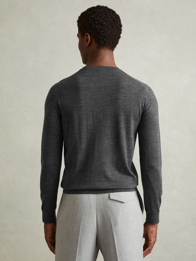 Reiss Derby Grey Marl Merino Mixer 2 Pack Pack of Two Merino Wool Jumpers - Image 5 of 5
