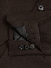 Reiss Chocolate Brown Attire Single-Breasted Wool Blend Blazer Slim Fit - Image 6 of 6