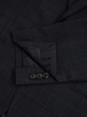 Reiss Navy Grace Single-Breasted Wool Blend Blazer in Prince of Wales Check - Image 5 of 6