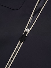 Reiss Navy/Ivory Stripe Roy Relaxed Contrast Pipe Detail Jacket - Image 6 of 6