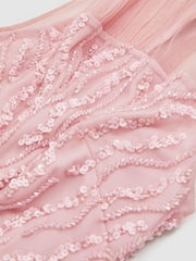 Raishma Pink Embellished Halter Neck Maxi Dress - Image 5 of 5