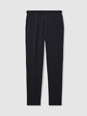 Reiss Navy Grace Wool Blend Suit Trousers in Prince of Wales Check - Image 2 of 5