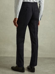 Reiss Navy Grace Wool Blend Suit Trousers in Prince of Wales Check - Image 4 of 5