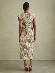 Reiss Multi Lennia Printed Jersey Midi Dress - Image 4 of 5