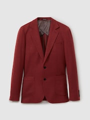 Reiss Rust Red Attire Single-Breasted Wool Blend Blazer Slim Fit - Image 2 of 7