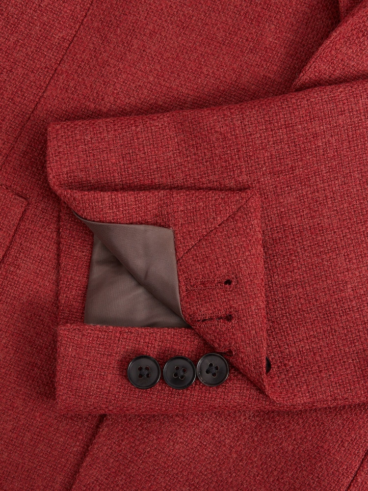 Reiss Rust Red Attire Single-Breasted Wool Blend Blazer Slim Fit - Image 7 of 7